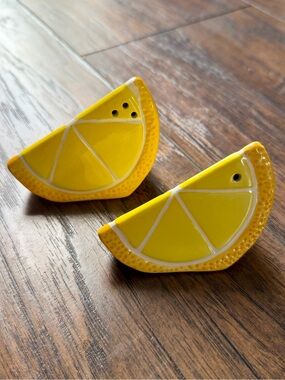 Trina Turk Yellow Lemon Slice Salt and Pepper Shaker Set